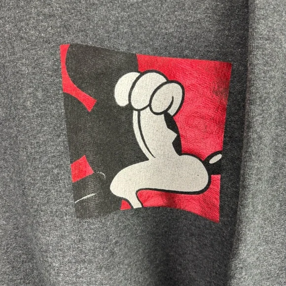 Vintage Scared Mickey Mouse Sweater Disney Wraparound Print Gray Size Large - Picture 5 of 8
